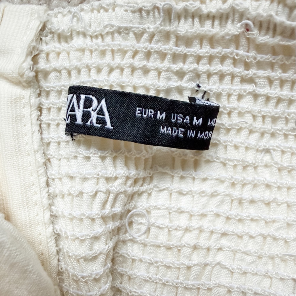 Zara Off-Shoulder Cream Ruffle Mini Dress - Picture 8 of 8